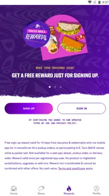 Taco Bell android App screenshot 1